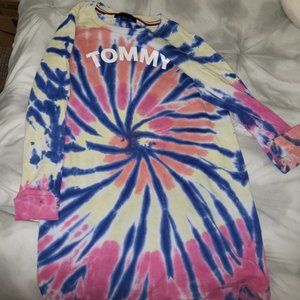Tommy Hilfiger long sleeve sweater dress tie dye sz. M